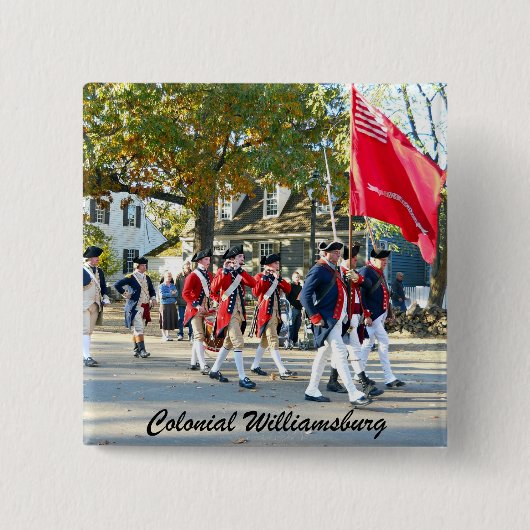 Colonial Williamsburg Vierkante Button 5,1 Cm (Voorkant)