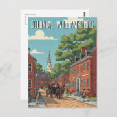Colonial Williamsburg Virginia Travel Briefkaart (Voorkant / Achterkant)