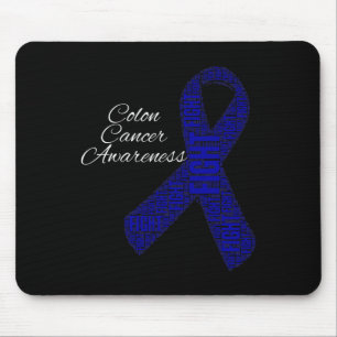 Colonkanker Shirten Colon Cancer Awareness Ribbon Muismat