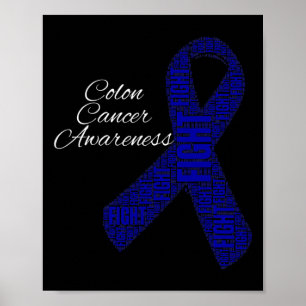 Colonkanker Shirten Colon Cancer Awareness Ribbon Poster