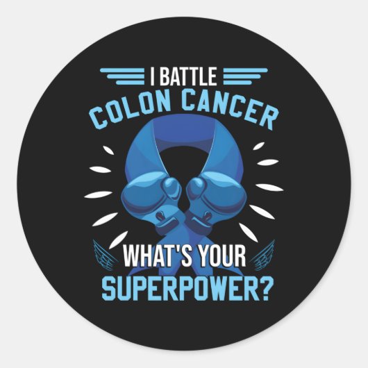 Colonkankerbestrijder Ronde Sticker (Voorkant)