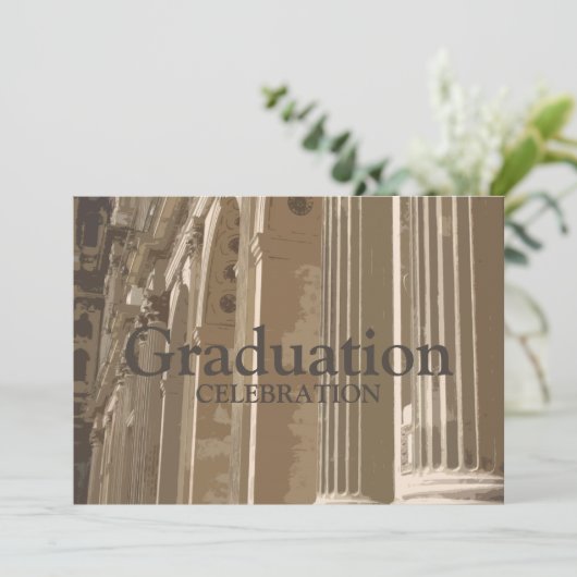 Colonnade Afstuderen Invitation Kaart (Staand voorkant)