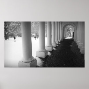 Colonnade in de sneeuw poster