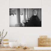 Colonnade in de sneeuw poster (Keuken)