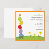 Colonne d'oeufs - invitations de fête de Pâques (Devant / Derrière)