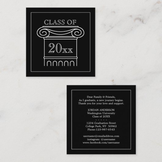 Colonne moderne de faire-part d'insertion (Devant / Derrière)