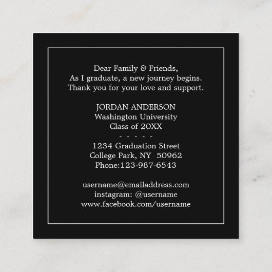 Colonne moderne de faire-part d'insertion (Dos)