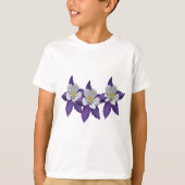 Colonne T-shirt Enfants Fleurs violettes et blanch (Devant)
