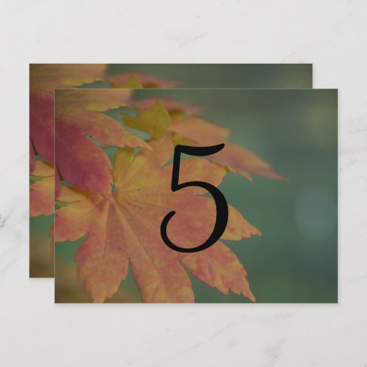 Colonnes d'automne Mariage Numéro de table (Devant / Derrière)