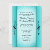 Colonnes Turquoise Blue Wedding Invitations (Devant)