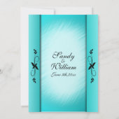 Colonnes Turquoise Blue Wedding Invitations (Dos)