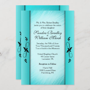 Colonnes Turquoise Blue Wedding Invitations