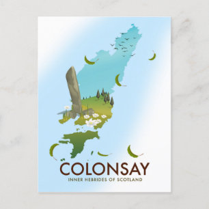 Colonsay Binnen-Hebriden van Schotland reisposter Briefkaart