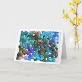 Color Blobs Blue Variation Wenskaart Kaart (Gele Bloem)