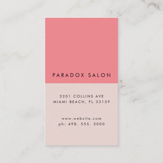 Color Block Beauty Visitekaartje (Achterkant)