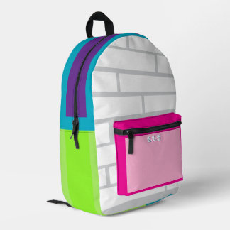 Color block Brick Pattern Colorful Back to School Bedrukte Rugzak