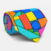 Color Block Disorder Stropdas (Opgerold)
