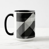 Color Block Geo Shapes Art Mug en noir et gris (Gauche)