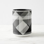 Color Block Geo Shapes Art Mug en noir et gris (Centre)