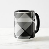 Color Block Geo Shapes Art Mug en noir et gris (Devant droit)