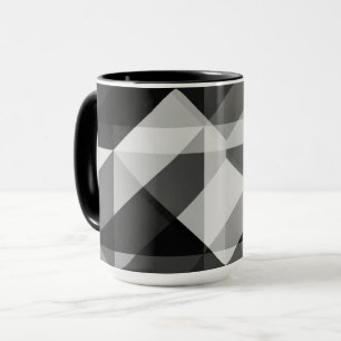 Color Block Geo Shapes Art Mug en noir et gris