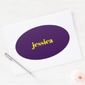 Color block minimalist custom name  ovale sticker (Envelop)
