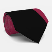 Color Block Stropdas (Black & Berry Red) (Opgerold)