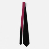 Color Block Stropdas (Black & Berry Red) (Achterkant)