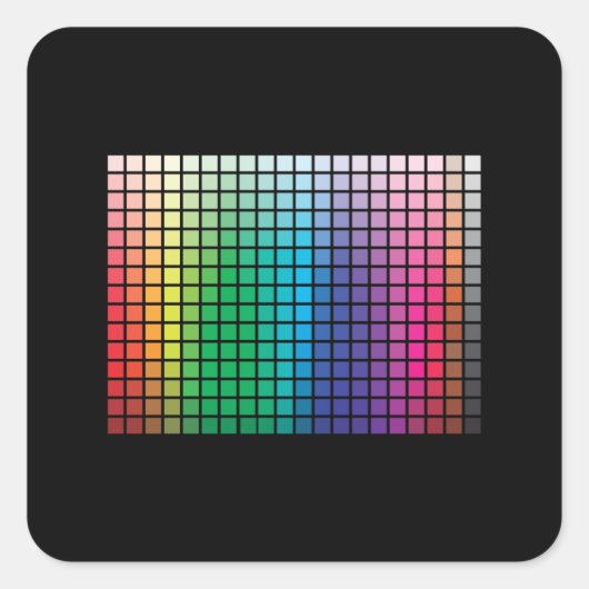 Color Grid Vierkante Sticker (Voorkant)