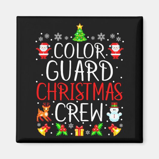 Color Guard Christmas Crew Matching Xmas Magneet (Voorkant)