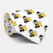 Color Guard Gray Cat Black and Yellow Stropdas (Opgerold)