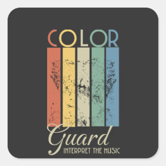 Color Guard "Interpreteer de muziek" Vierkante Sticker
