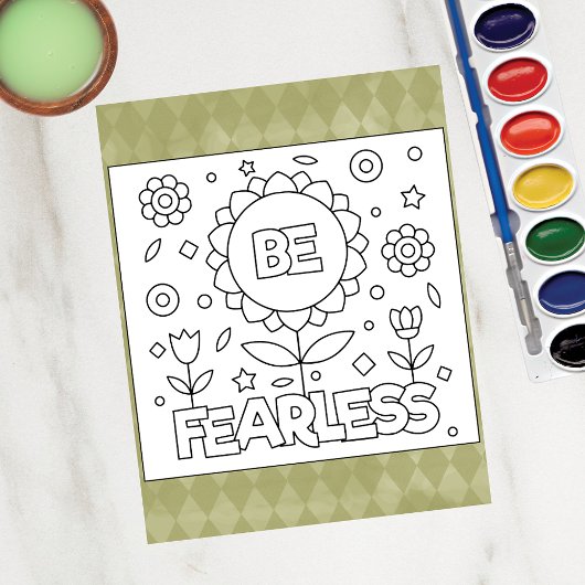 Color Me Be Fearless Inspiration Activity Cartes