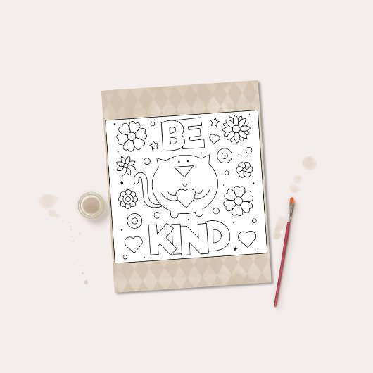 Color Me Be Kind Chat Cartes d'Activités Inspirant