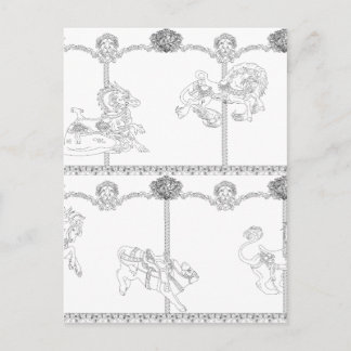 Color Me Carousel Briefkaart