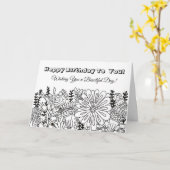 Color Me, Carte Anniversaire Oiseaux lunaires Fleu (Fleur jaune)