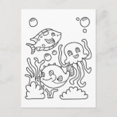 Color Me Fish & Squid | Cartes d'activités pour en (Devant)
