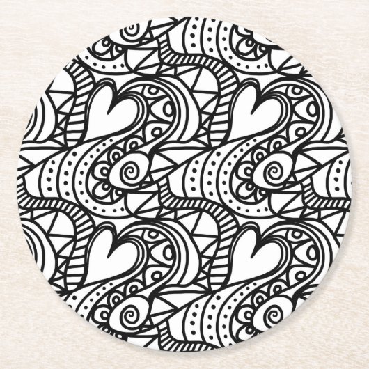 Color Me Heart Doodle onderzetter (Voorkant)