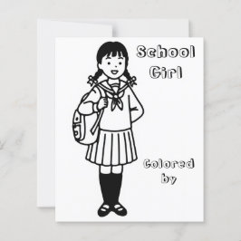 Color Me Page voor kinderen | Anime School Girl