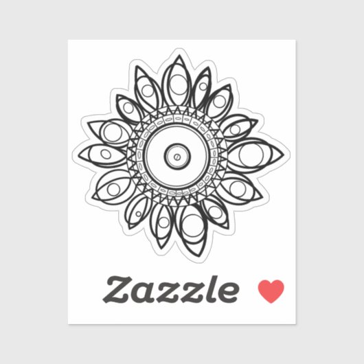 COLOR ME PEACOCK MANDALA STICKER (Vel)