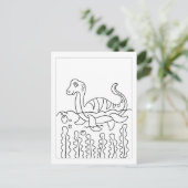 Color Me Plesiosaur Dinosaur | Cartes d'activités  (Debout devant)