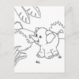Color Me Post Card - Elephant Briefkaart