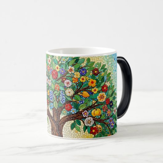 color morphing ceramic mug mosaic tree pattern (Devant droit)