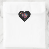 COLOR PALETTE, Black Heart Monogram Hart Sticker (Tas)