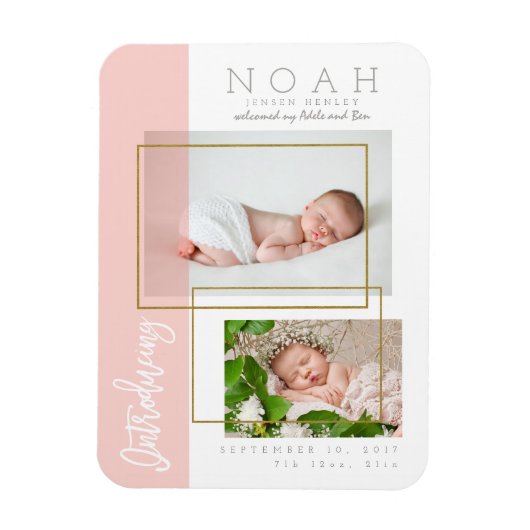 COLOR PANELS BIRTH ANNOUNCTION MAGNEET (Verticaal)
