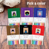 Color Pencils Doodle School Librarian ID Badge