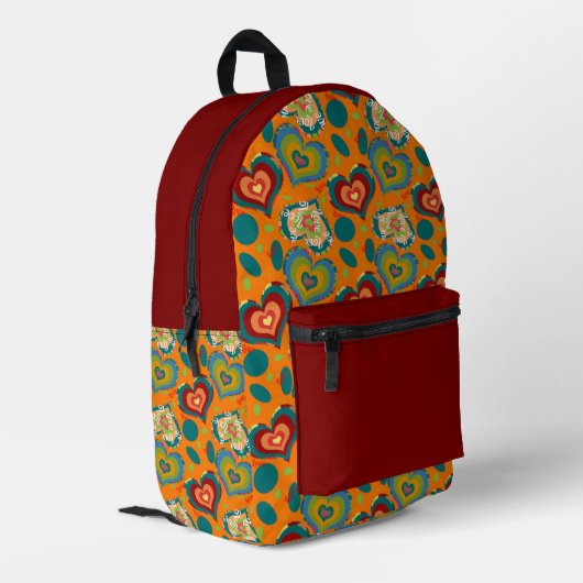 Color Pop hearts Bedrukte Rugzak (Achterkant Hoek Links)