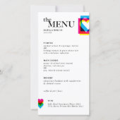 Color Pop trouwmenu-kaart (Voorkant)