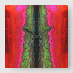 "Color Serenade" Kleurrijke Abstracte kunst Vierkante Klok