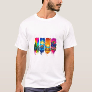 Color Splash Heren T-Shirt 🎨🔥✨ Krachtige Straa